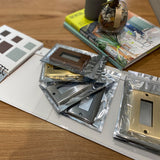 マテリアルブック(全8種類のコンセントプレートが入ったサンプル帳)( 販売終了SHINE BLACK・SHINE AMBER )